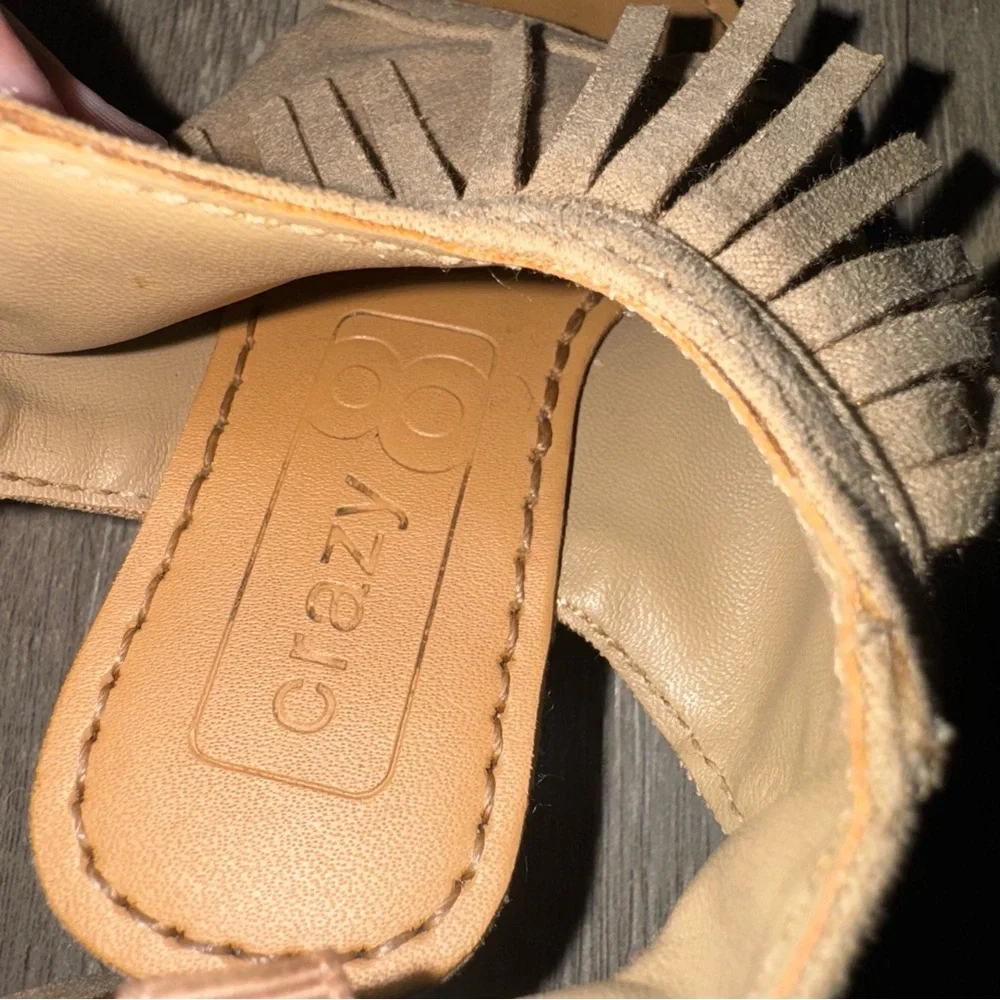 Crazy 8 Tan Fringe Kids Sandals